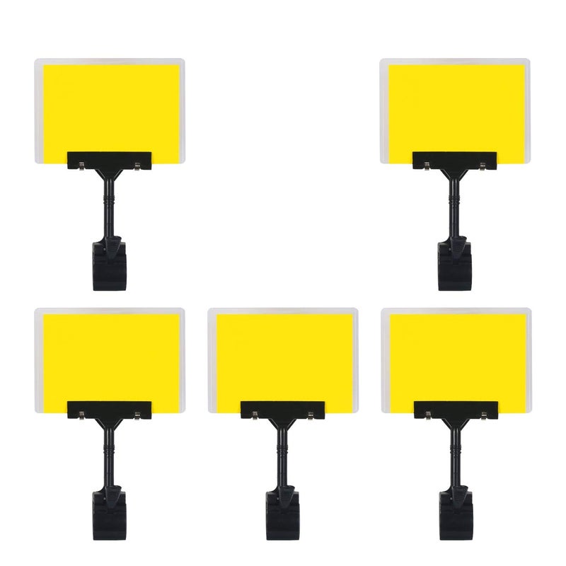 LeeLoon 5 Pcs POP Adjustable Plastic Sign Holder,Clip-on Style Double Head Display Clips Rotating Reuse Sign Price Tag Merchandise Sign Display Clip Holder for Business,Store,Supermarket,Office,Exhibition (A) - Image 1